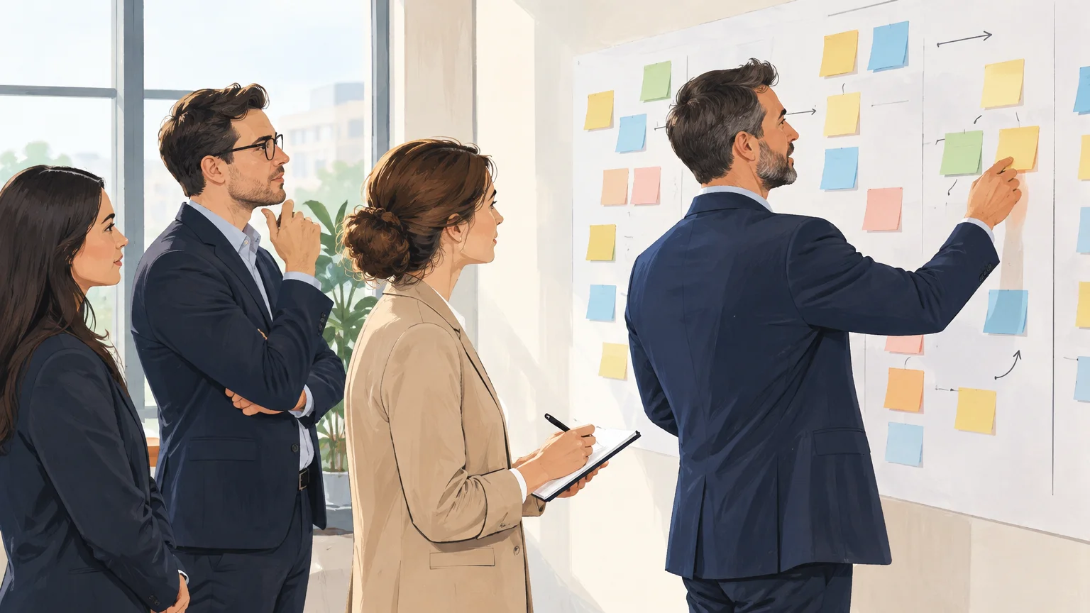 Équipe dirigeante reliant ses priorités stratégiques aux retours opérationnels