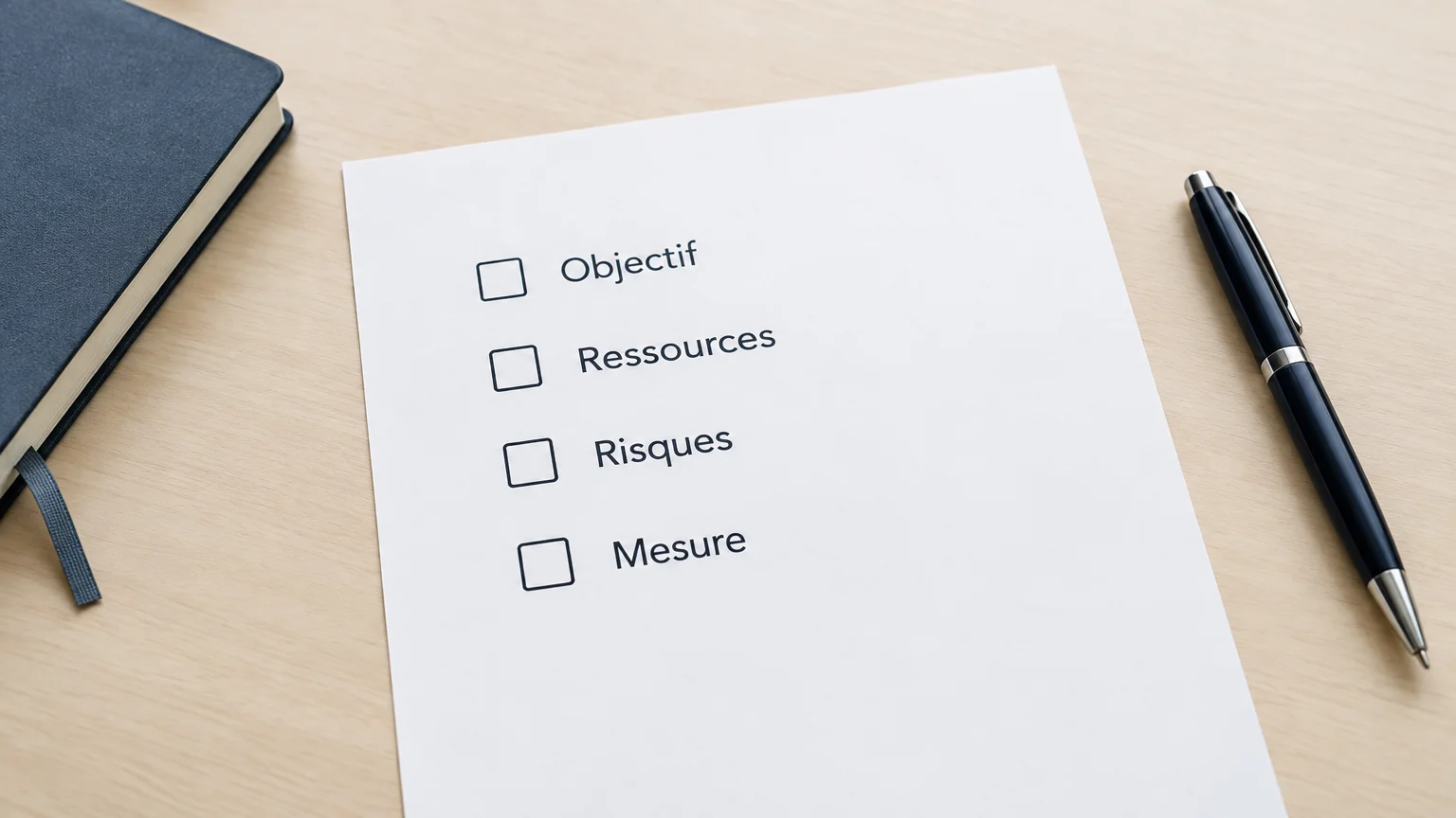 Checklist des critères pour sélectionner une option de développement stratégique